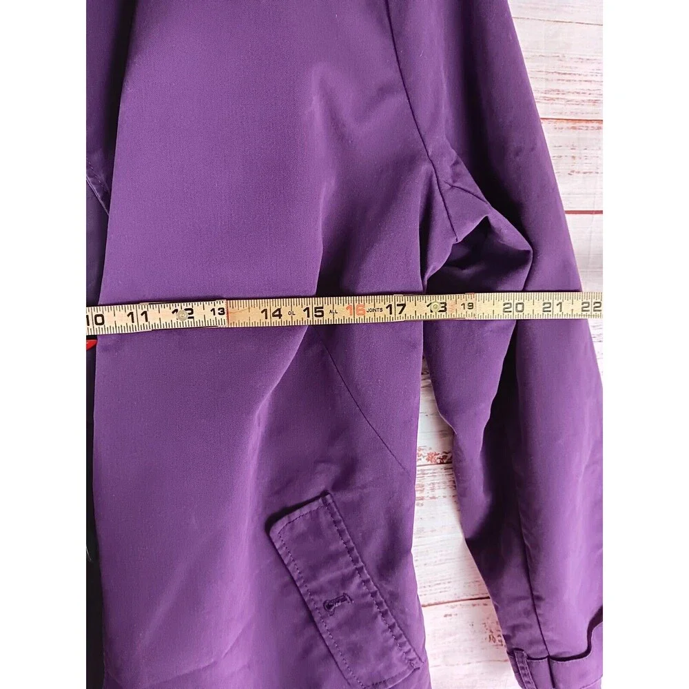 Croft & Barrow Jacket Women’s Large Purple Button Belted Cotton Blend
